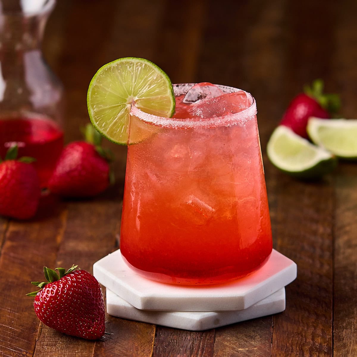 Strawberry Margarita On The Rocks Frozen Casual Epicure