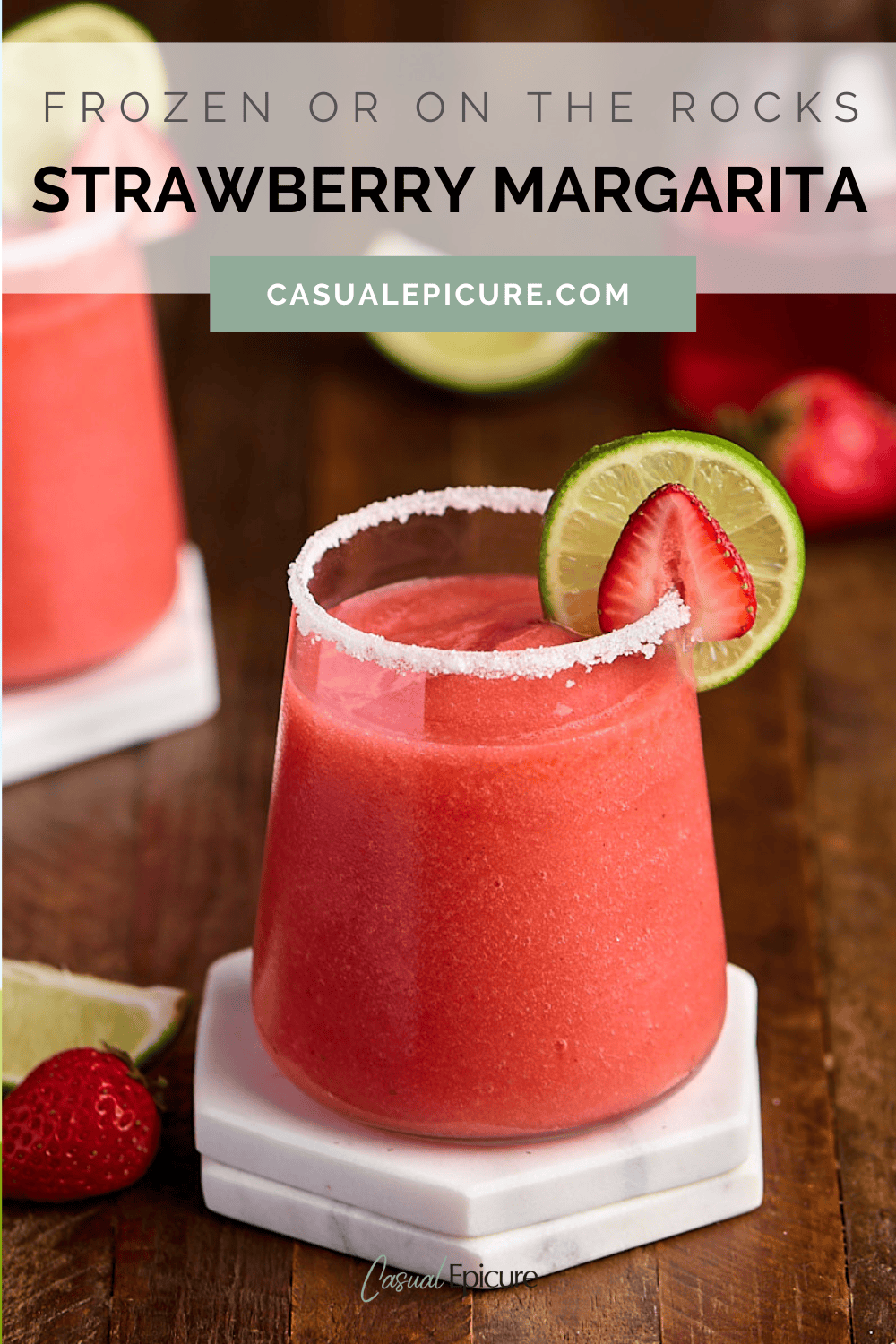 Strawberry Margarita On The Rocks Frozen Casual Epicure