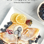 pinterest pin for crepes with berries