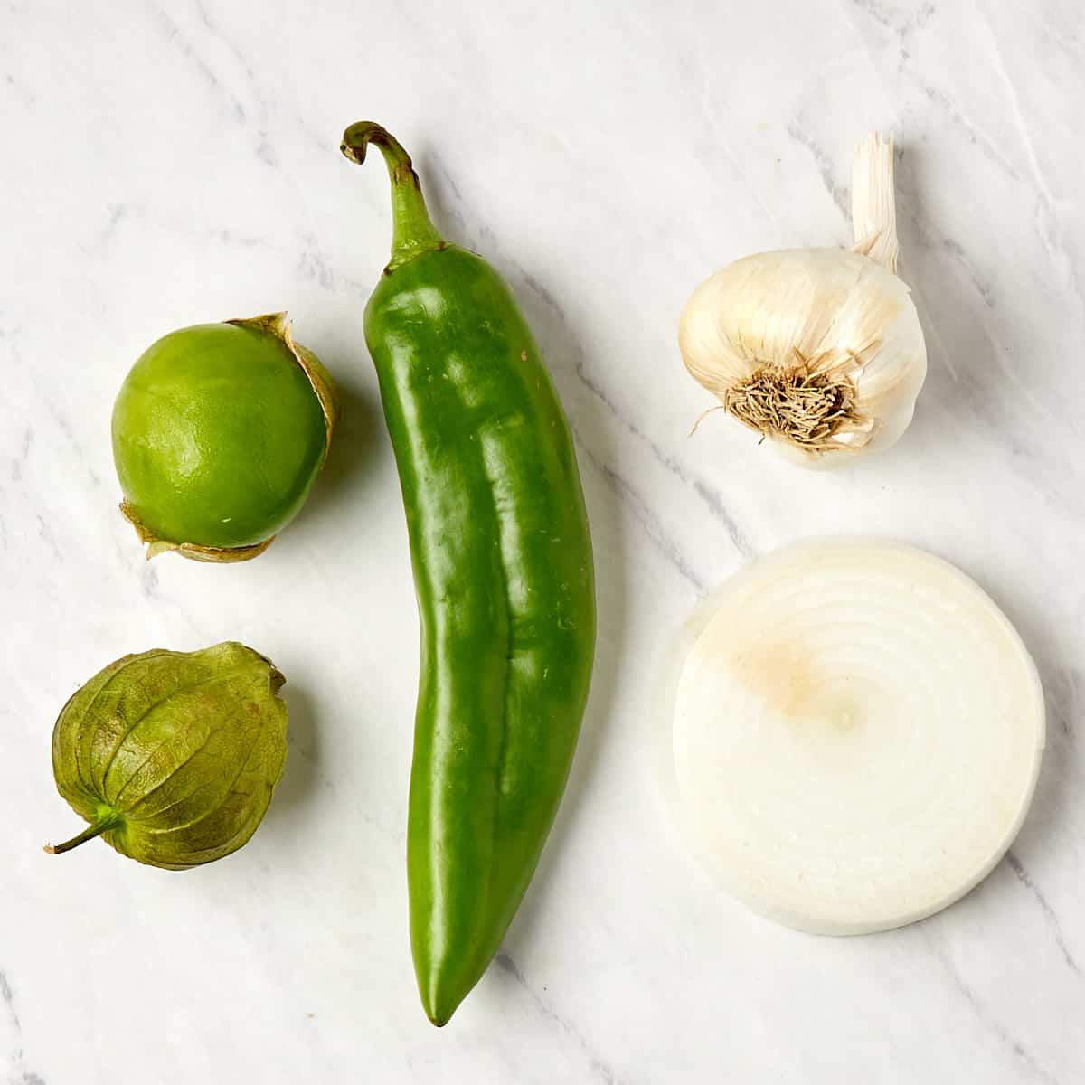 ingredients for tomatillo sauce