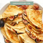 pinterest pin for fig, brie, and prosciutto crepes