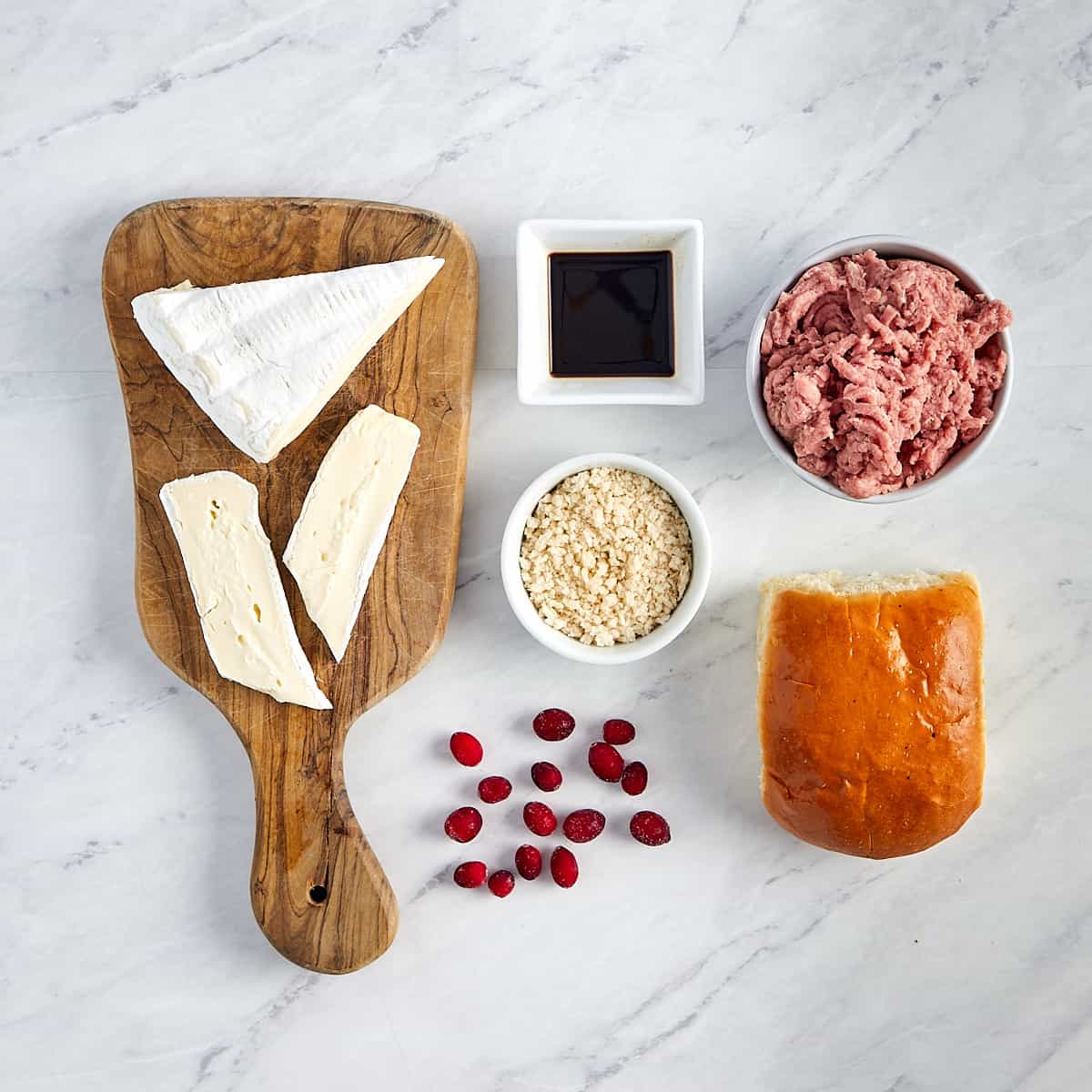 ingredients for cranberry brie turkey burger