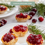 pinterst pin for cranberry brie tartlets