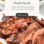 pinterest pin for skirt steak vs flank steak