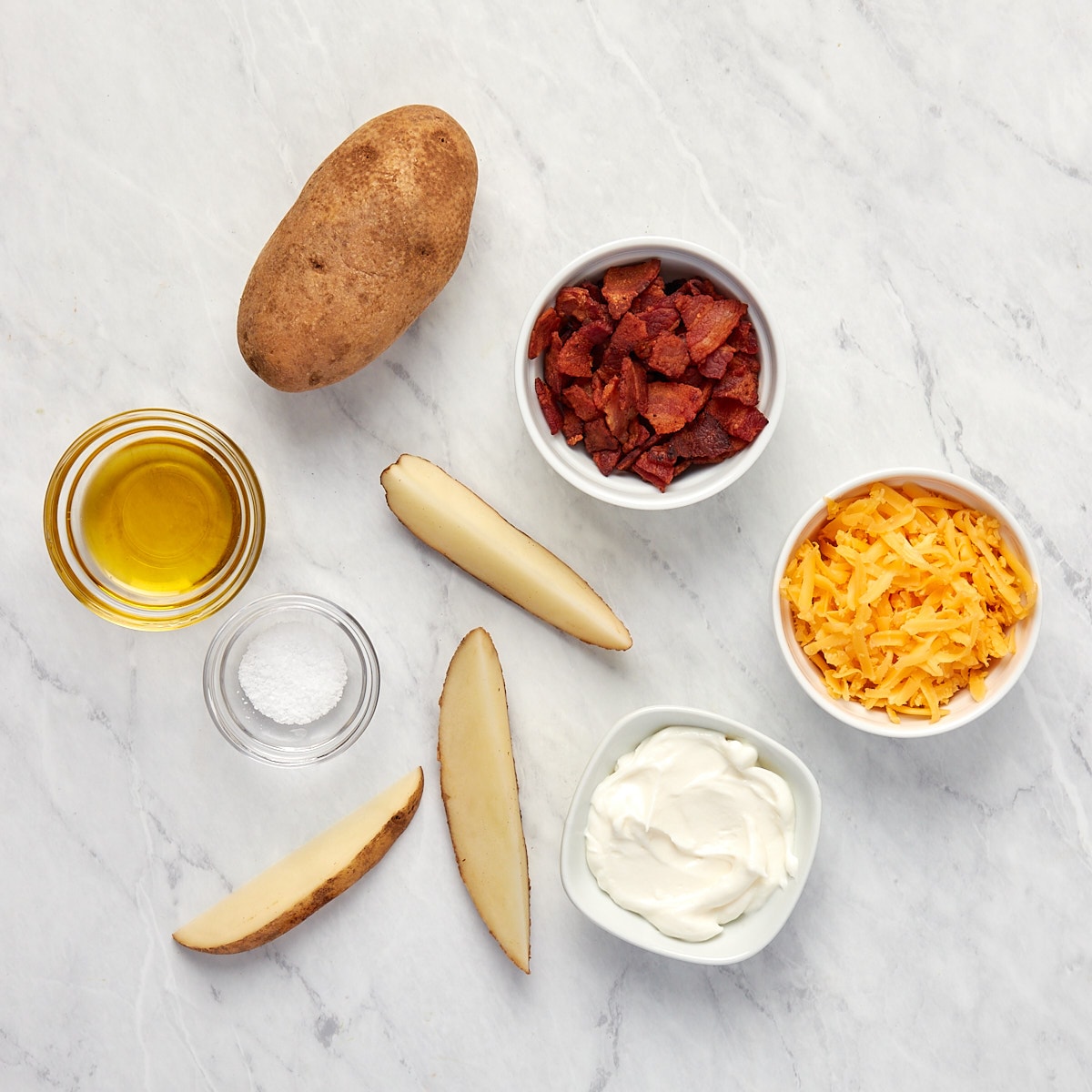 ingredients for potato wedges.