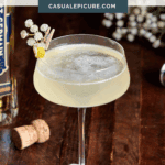 pinterest pin for a elderflower French 75.
