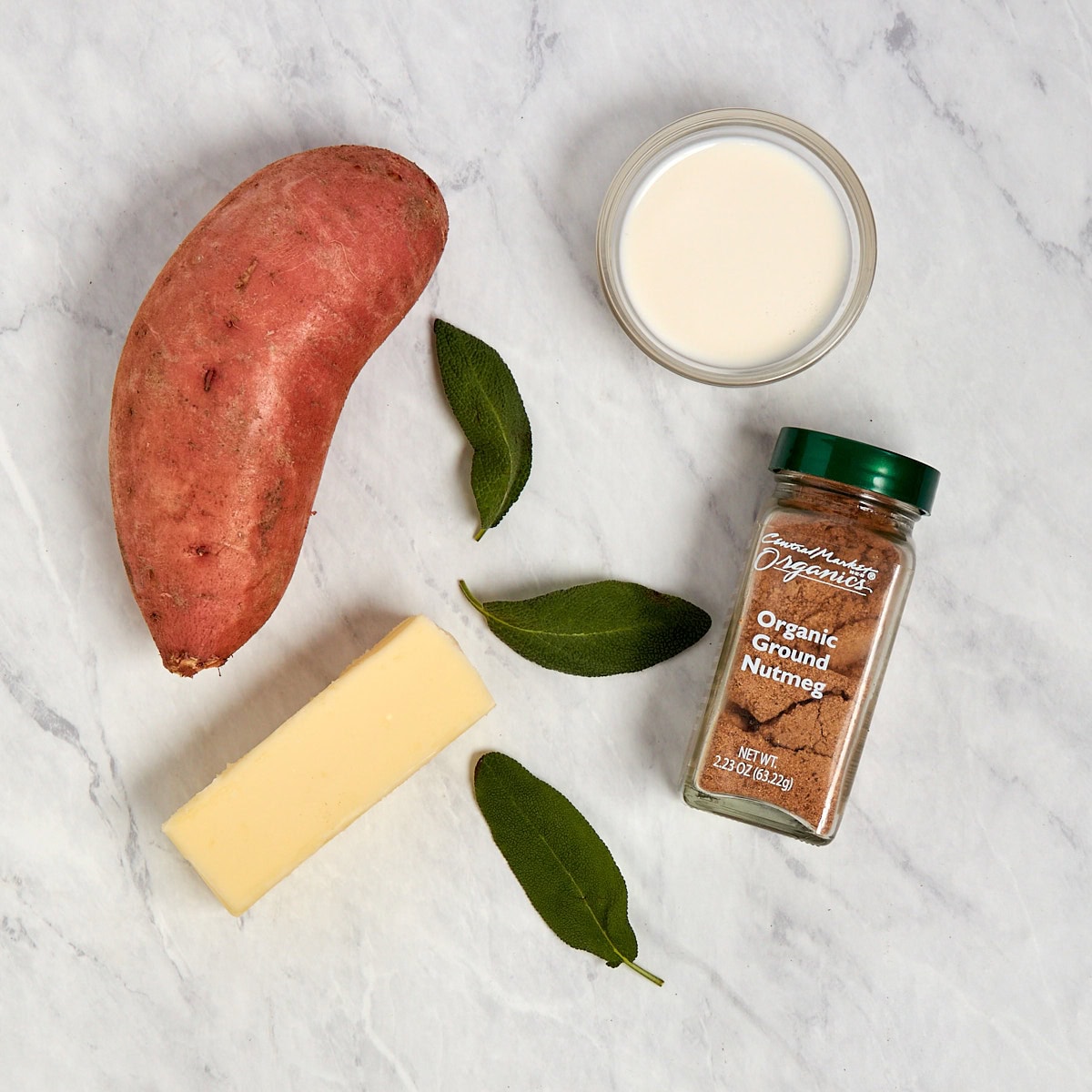 ingredients for whipped sweet potatoes.