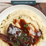 pinterest pin for red wine braised short ribs.