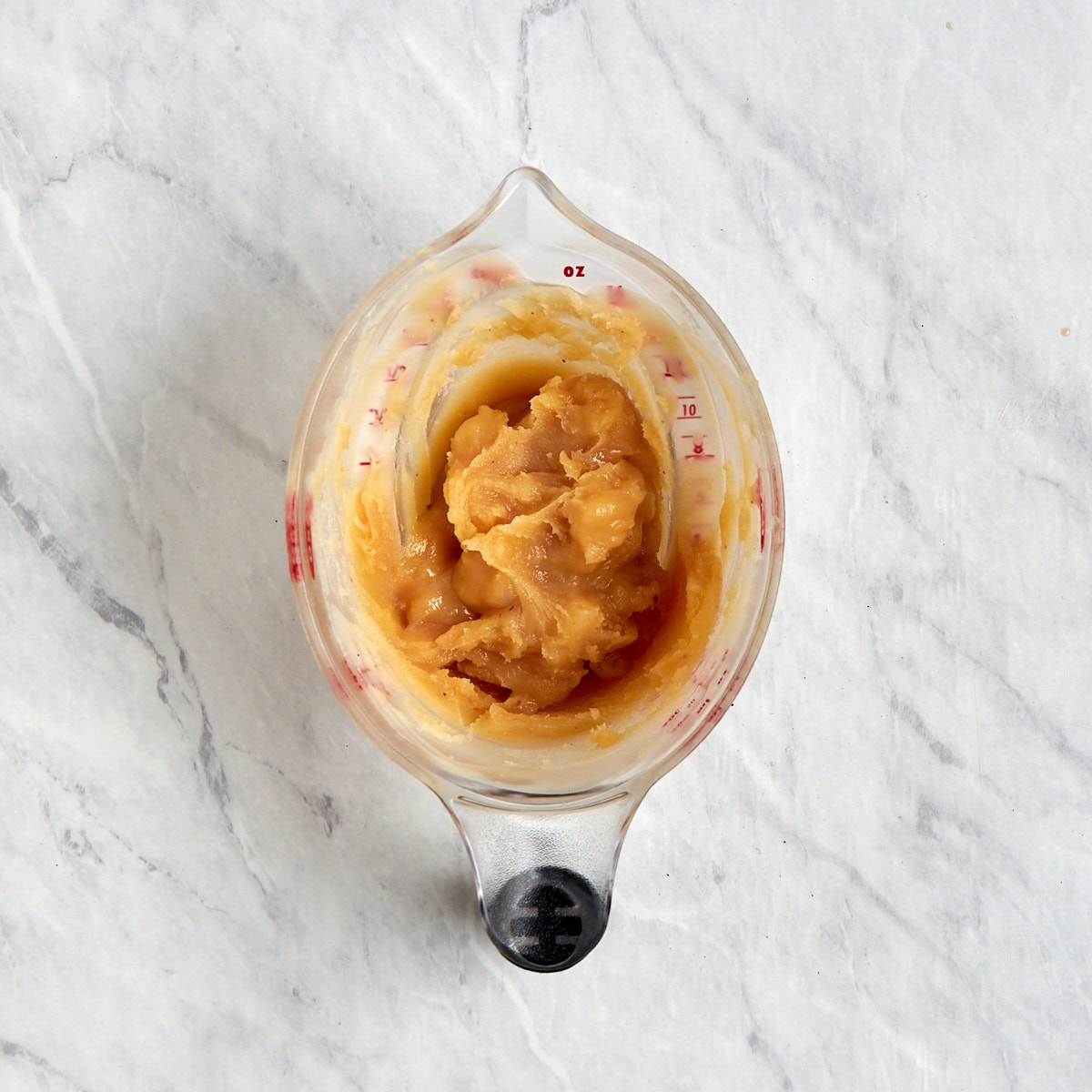softened brown butter in a measuring cup.
