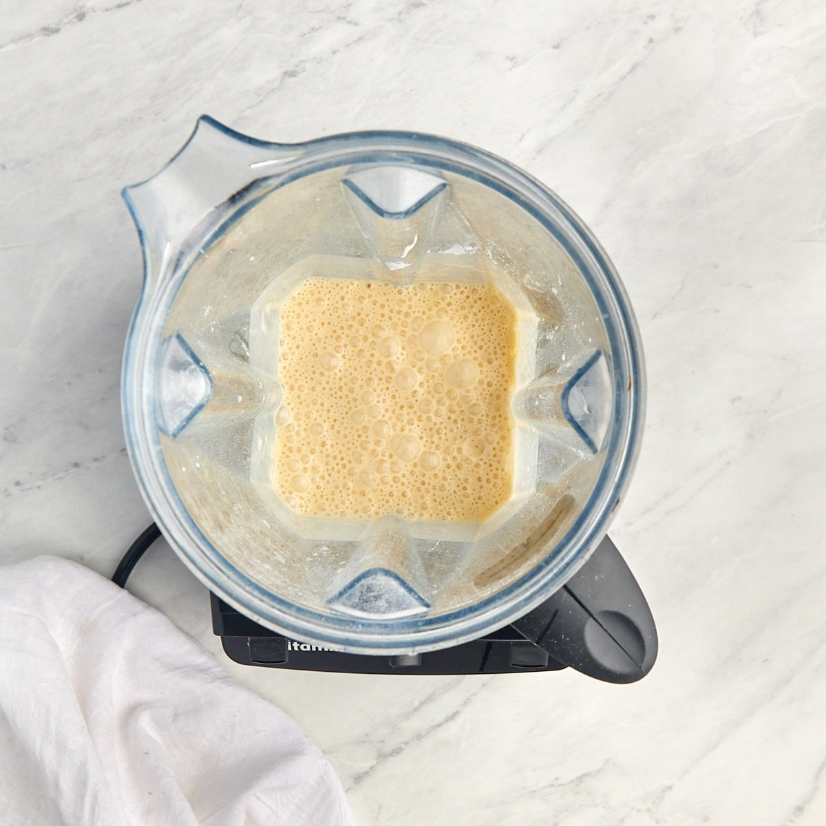 crepe batter in a blender.