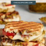 pinterest pin for caprese panani.