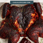 pinterest pin for bbq spatchcock chicken.
