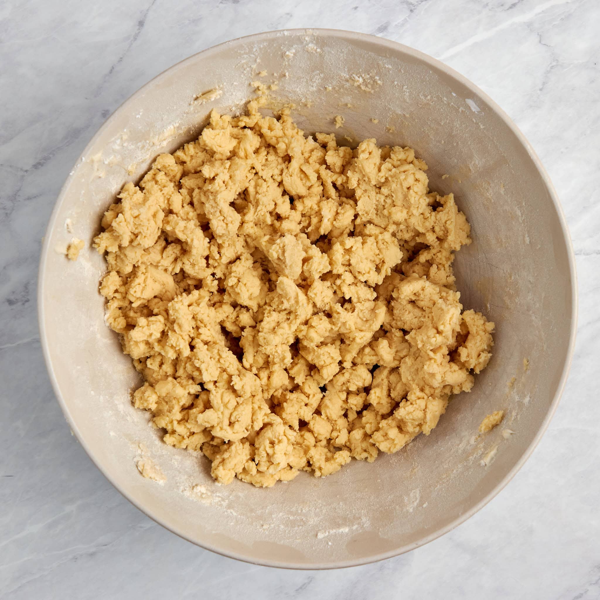 crust in a mixing bowl.