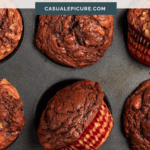 pinterest pin for banana nutella muffins.