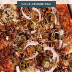 pinterest pin for pulled pork pizza.