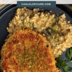 pinterest pin for breaded bone-in pork chops.
