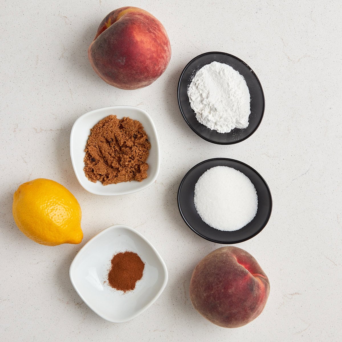 ingredients for peach pie fillng.