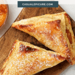 pinterest pin for peach turnovers.