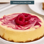 pinterest pin for raspberry cheesecake.