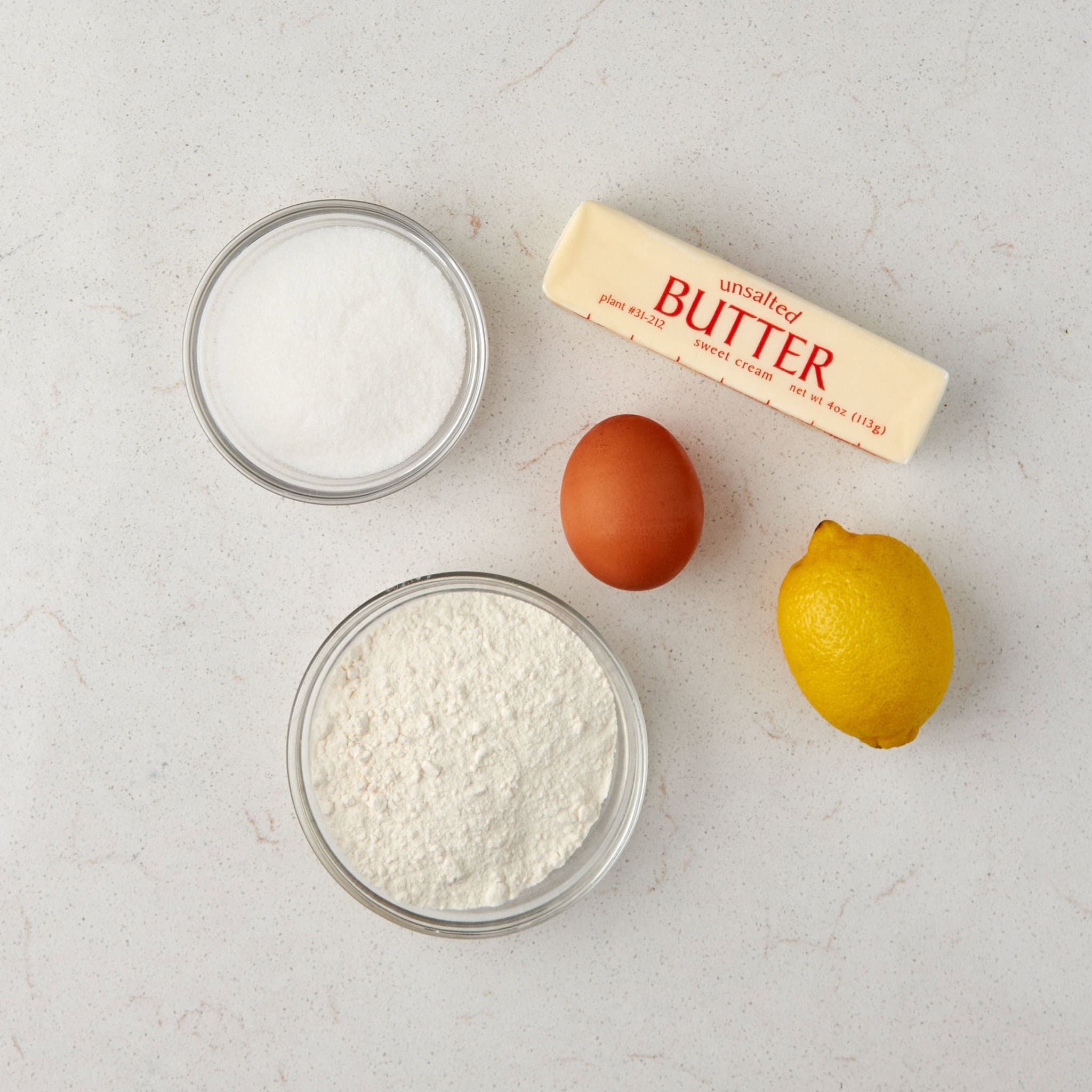 ingredients for lemon bars.