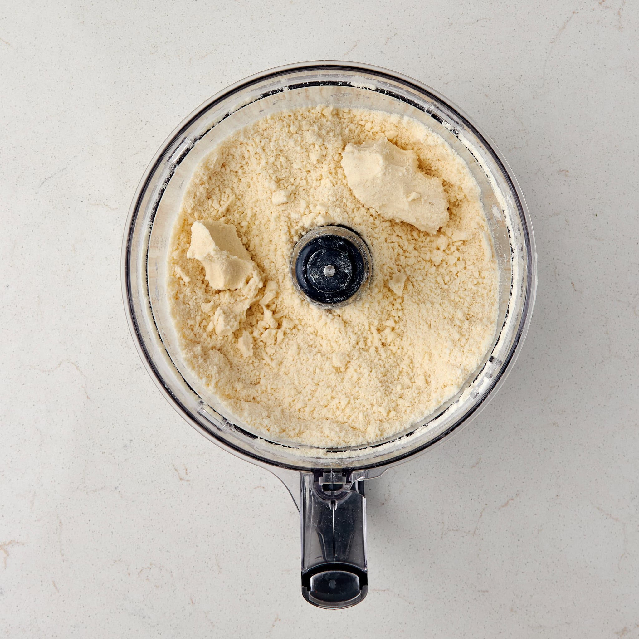 shortbread crust combined in a food processor.