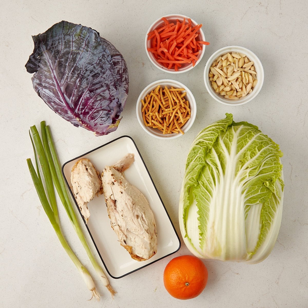 ingredients for mandarin orange chicken salad.
