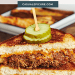 BBQ pulled pork grilled cheese pinterest pin.