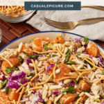 pinterest pin for mandarin orange chicken salad.