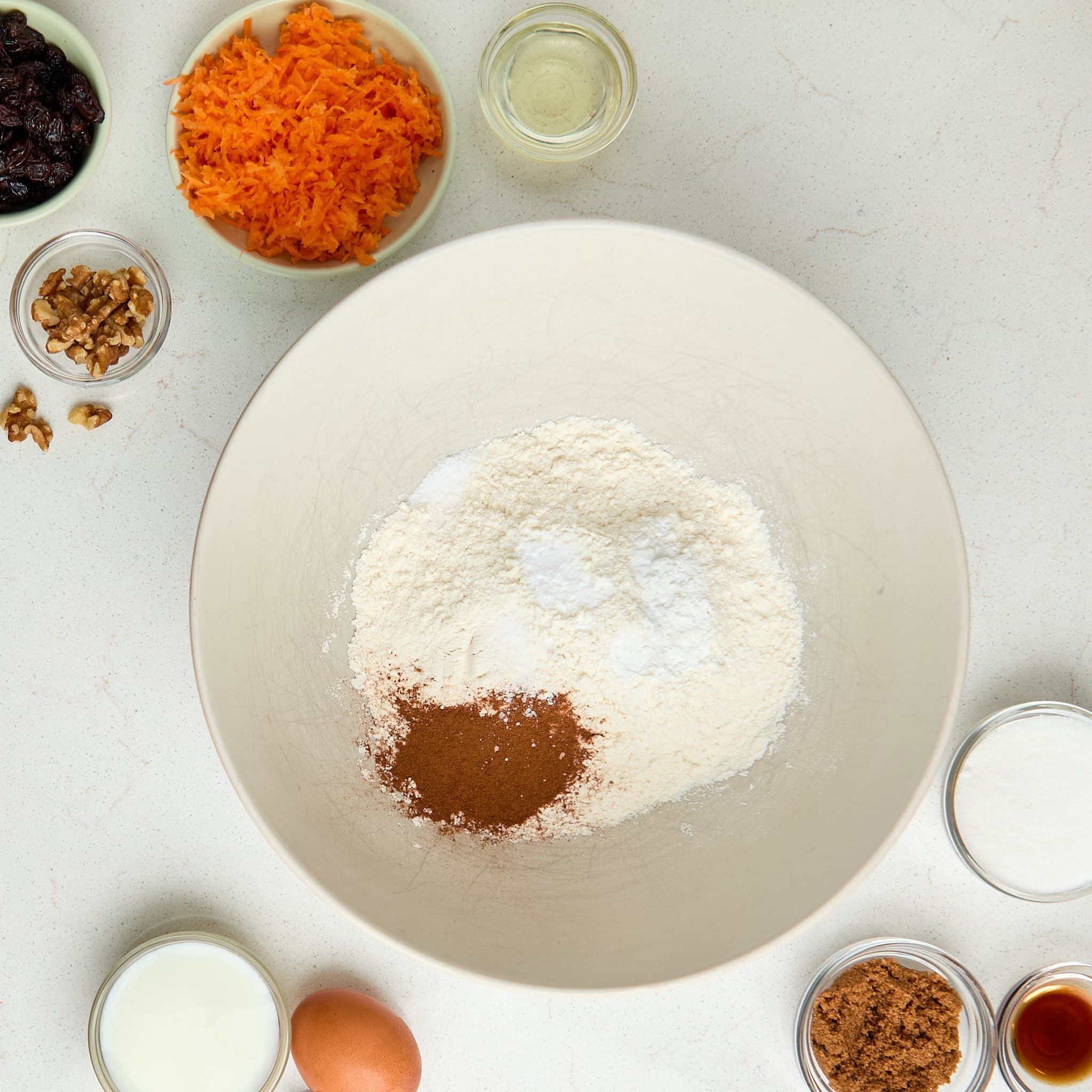 dry ingredients in a bowl.