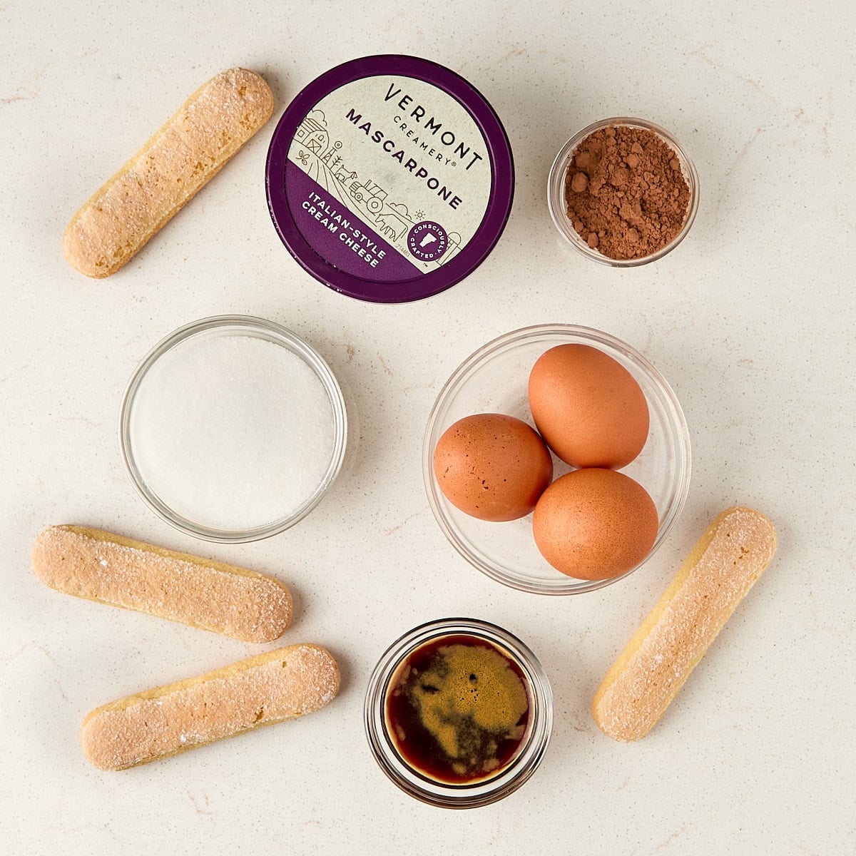 ingredients for tiramisu.
